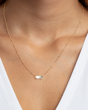 Load image into Gallery viewer, 14k Yellow Gold Malachite Mother of Pearl Onyx Malchite- Hexagon Solid Beaded Chain Necklace