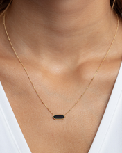 Load image into Gallery viewer, 14k Yellow Gold Malachite Mother of Pearl Onyx Malchite- Hexagon Solid Beaded Chain Necklace
