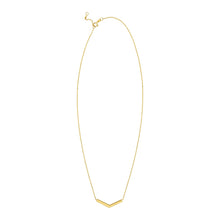 Load image into Gallery viewer, 14k Yellow Gold Chevron Pendant Chain Necklace, 16.5"� to 18 Inch
