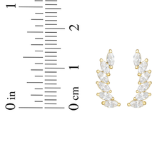 Load image into Gallery viewer, 14k Yellow Gold 14.9mm Marquise CZ Ear Climber Earrings