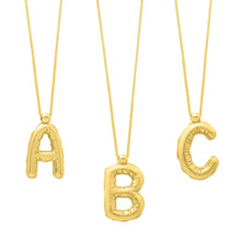 Load image into Gallery viewer, 14k Yellow Gold 15mm Helium Balloon Initial Letter A Pendant with 18" Inch Box Chain Necklace