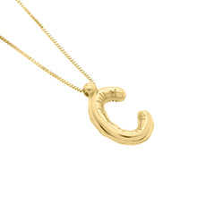 Load image into Gallery viewer, 14k Yellow Gold 15mm Helium Balloon Initial Letter A Pendant with 18" Inch Box Chain Necklace