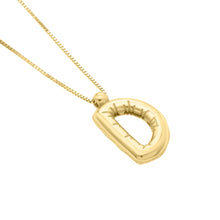 Load image into Gallery viewer, 14k Yellow Gold 15mm Helium Balloon Initial Letter A Pendant with 18" Inch Box Chain Necklace