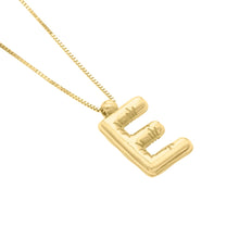 Load image into Gallery viewer, 14k Yellow Gold 15mm Helium Balloon Initial Letter A Pendant with 18" Inch Box Chain Necklace