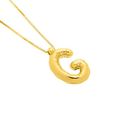Load image into Gallery viewer, 14k Yellow Gold 15mm Helium Balloon Initial Letter A Pendant with 18" Inch Box Chain Necklace
