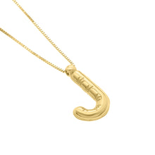 Load image into Gallery viewer, 14k Yellow Gold 15mm Helium Balloon Initial Letter A Pendant with 18" Inch Box Chain Necklace