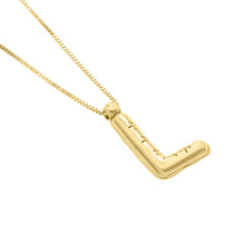 Load image into Gallery viewer, 14k Yellow Gold 15mm Helium Balloon Initial Letter A Pendant with 18" Inch Box Chain Necklace