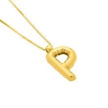 Load image into Gallery viewer, 14k Yellow Gold 15mm Helium Balloon Initial Letter A Pendant with 18" Inch Box Chain Necklace