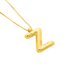 Load image into Gallery viewer, 14k Yellow Gold 15mm Helium Balloon Initial Letter A Pendant with 18" Inch Box Chain Necklace