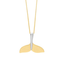 Load image into Gallery viewer, Floreo 10K Two-Tone Gold 12.5mm Whale Tail Charm Pendant Necklace