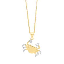Load image into Gallery viewer, Floreo 10K Two-Tone Gold 17.6mm Crab Charm Pendant Necklace