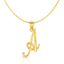Load image into Gallery viewer, 10K Gold Charm Pendant Necklace Letter A-Z Personalized Alphabet Initial Name