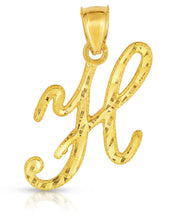 Load image into Gallery viewer, 10K Gold Charm Pendant Necklace Letter A-Z Personalized Alphabet Initial Name