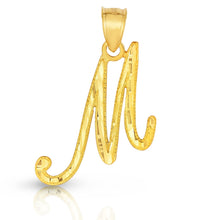 Load image into Gallery viewer, 10K Gold Charm Pendant Necklace Letter A-Z Personalized Alphabet Initial Name