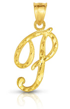 Load image into Gallery viewer, 10K Gold Charm Pendant Necklace Letter A-Z Personalized Alphabet Initial Name