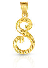 Load image into Gallery viewer, 10K Gold Charm Pendant Necklace Letter A-Z Personalized Alphabet Initial Name
