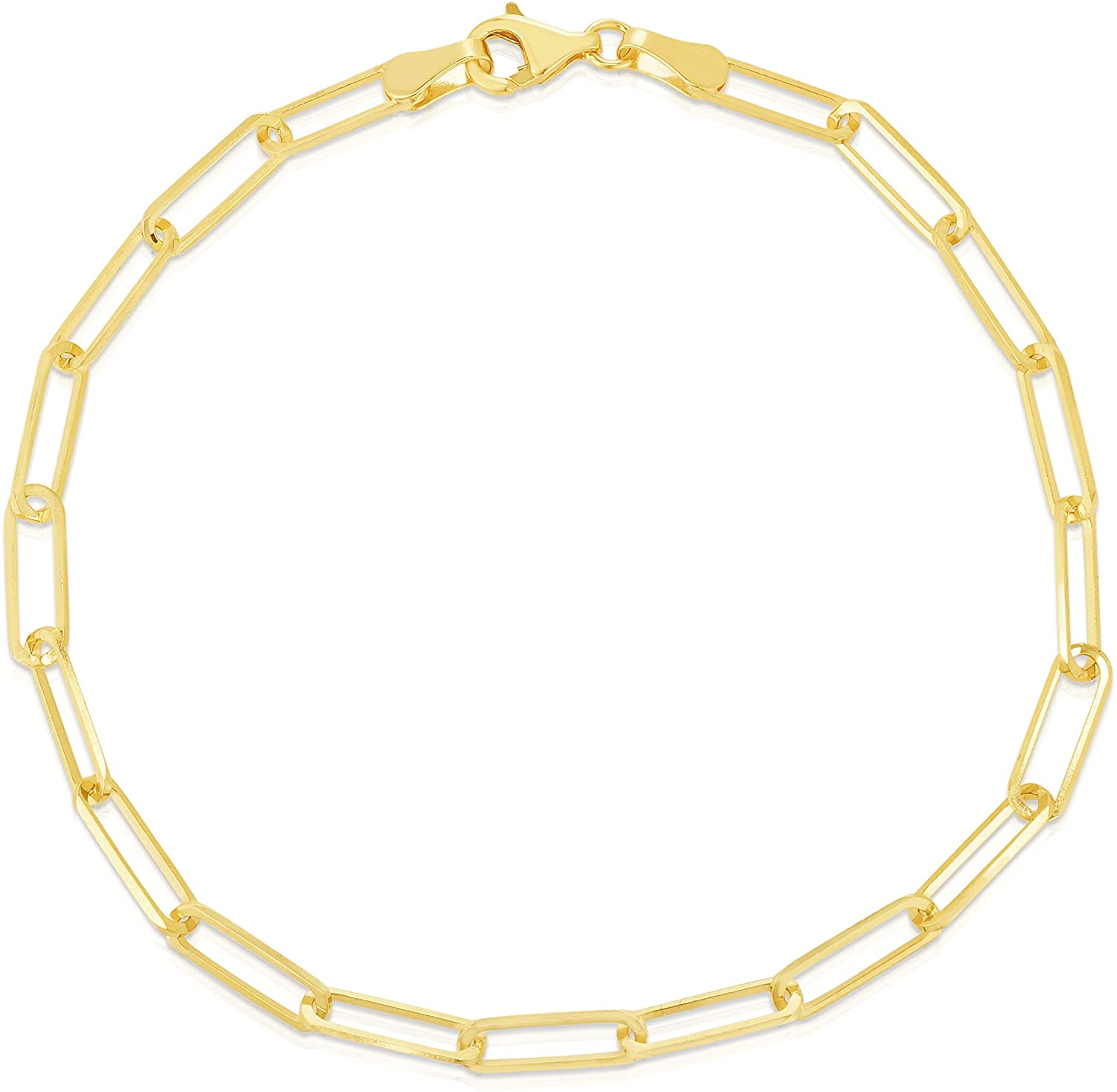 10k Yellow Gold Paperclip Link Bracelet or Anklet