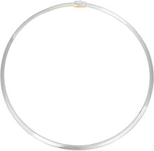 Load image into Gallery viewer, 14k Yellow and White Gold 4mm Reversible Omega Chain Necklace