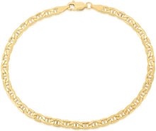 Load image into Gallery viewer, 10k Yellow Gold Floreo 10k Yellow Gold Hollow Anchor Mariner Link Chain Bracelet or Anklet