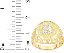 Load image into Gallery viewer, Men's 10k Two-Tone Gold Round A-Z Initial Ring