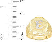 Load image into Gallery viewer, Men's 10k Two-Tone Gold Round A-Z Initial Ring