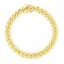 Load image into Gallery viewer, 10k Yellow Gold 9.2mm Semi-Lite Miami Cuban Chain Bracelet