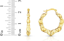 Load image into Gallery viewer, 10k Yellow Gold XOXO with Graduated Heart Shape Hoop Earrings