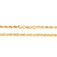 Load image into Gallery viewer, 10k Yellow Gold 5mm Solid Diamond Cut Rope Chain Necklace
