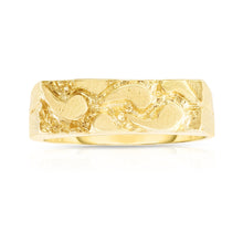 Load image into Gallery viewer, 10k Yellow Gold 6mm Narrow Rectangle Shape Dense Nugget Ring