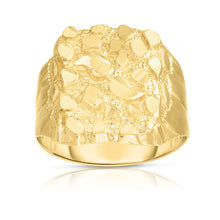 Load image into Gallery viewer, Floreo Men's 10k Yellow Gold 17.5mm Lite Square Nugget Ring