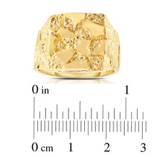 Load image into Gallery viewer, Floreo Men's 10k Yellow Gold 15.5mm Flat Square Dense Nugget Ring