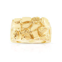 Load image into Gallery viewer, 10k Yellow Gold 11mm Square Dense Nugget Ring