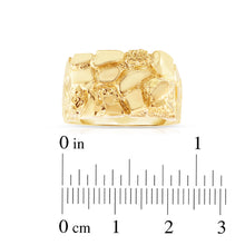 Load image into Gallery viewer, 10k Yellow Gold 11mm Square Dense Nugget Ring