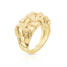 Load image into Gallery viewer, 10k Yellow Gold 11mm Square Dense Nugget Ring