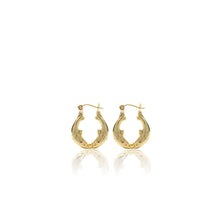 Load image into Gallery viewer, 10k Yellow Gold Friendship Love Hoop Earrings with Kissing Dolphin Design