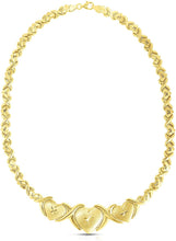 Load image into Gallery viewer, Floreo 925 Sterling Silver Stampato XOXO Hugs and Kisses with Graduating Heart Pendant Bracelet and Necklace Set