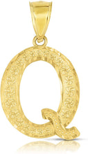 Load image into Gallery viewer, 10K Yellow Gold Extra Large Letter A-Z Alphabet Pendant with Optional Necklace, Initial Height: 1 inch