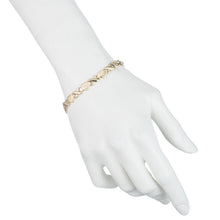 Load image into Gallery viewer, 10k Fine Gold Stampato Xoxo X & Heart Chain Bracelet