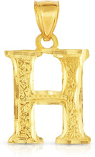 Load image into Gallery viewer, 10K Yellow Gold Extra Large Letter A-Z Alphabet Pendant with Optional Necklace, Initial Height: 1 inch