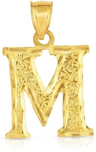 Load image into Gallery viewer, 10K Yellow Gold Extra Large Letter A-Z Alphabet Pendant with Optional Necklace, Initial Height: 1 inch