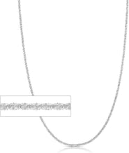 Load image into Gallery viewer, 14k Fine Gold 1.5mm Sparkle Criss Cross Chain Necklace