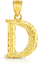 Load image into Gallery viewer, 10K Yellow Gold Extra Large Letter A-Z Alphabet Pendant with Optional Necklace, Initial Height: 1 inch