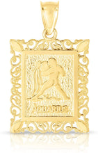 Load image into Gallery viewer, 10k Yellow Gold Horoscope Zodiac Sign Pendant with Optional Necklace, 0.73" x 0.62"