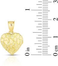 Load image into Gallery viewer, 10k Yellow Gold Nugget Heart Pendant with Optional Necklace