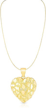 Load image into Gallery viewer, 10k Yellow Gold Nugget Heart Pendant with Optional Necklace