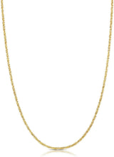 Load image into Gallery viewer, 14k Fine Gold 1.5mm Sparkle Criss Cross Chain Necklace