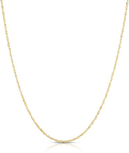 Load image into Gallery viewer, 14k Yellow or White Gold 1.5mm Singapore Chain Necklace
