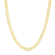 Load image into Gallery viewer, 10k Yellow Gold Mens Thick Solid Curb Cuban Link Chain Necklace, 0.3 Inch (7mm)
