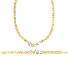 Load image into Gallery viewer, 10k Yellow Gold XOXO and Heart"I Love You" Lightweight Necklace or Bracelet (Optional Jewelry Set)