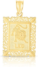 Load image into Gallery viewer, 10k Yellow Gold Horoscope Zodiac Sign Pendant with Optional Necklace, 0.73" x 0.62"